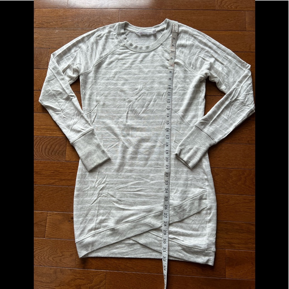 ❤️ATHLETA CRISS CROSS MODAL SWEATSHIRT DRESS/TUNIC TOP-S-GREY MINI STRIPE❤️ - Picture 7 of 14
